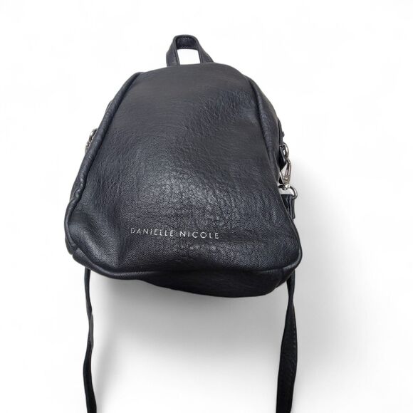 Danielle Nicole Mini Backpack Studded Embellished Faux Fur Black Goth Rock Y2K - Picture 3 of 7